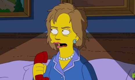 Sosok Hillary Clinton dalam cerita The Simpson.