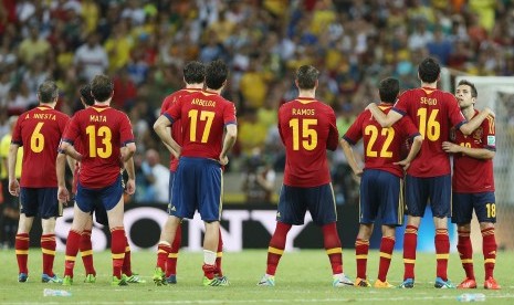 Spanyol, harus takluk dari Brasil di Piala Konfederasi 2013.