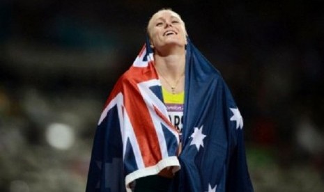 Sprinter Sally Pearson keluar sebagai juara nomor lari gawang 100 meter puteri, Selasa (7/8). 