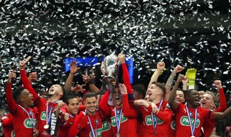 Stade Rennes berhasil menjadi juara Piala Liga Perancis setelah mengalahkan PSG di Stade de Frances, Ahad (28/4)