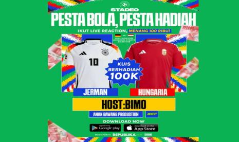 Stadeo Indonesia gelar live room pertandingan Grup A Euro 2024 antara Jerman vs Hungaria, Rabu (19/6/2024) pukul 23.00 WIB..