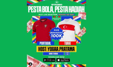 Stadeo Indonesia gelar live room pertandingan Grup F Euro 2024 antara Portugal vs Turki di Signal Iduna Park, Dortmund, Sabtu (22/6/2024) pukul 23.00 WIB.