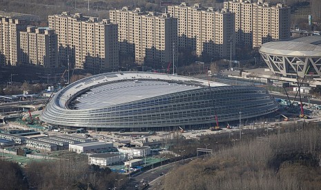 Stadion The National Speed Skating Oval untuk Olimpiade Musim Dingin Beijing 2022.