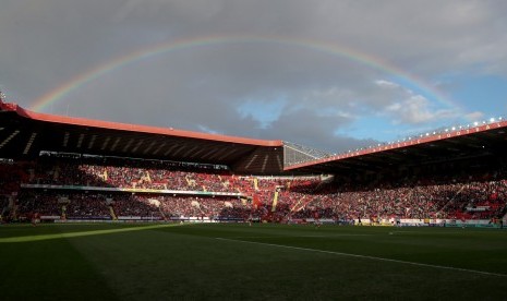 Stadion The Valley, kandang Charlton Athletic. Konsorsium Abu Dhabi mengambil alih kepemilikan klub Charlton.