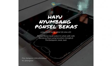 Startup Kangasoi yang bergerak di bisnis pengambilan dan pengolahan sampah melakukan gerakan sumbang ponsel bekas untuk para siswa yang kesulitan belajar online. 