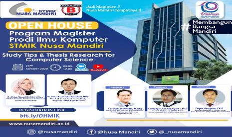 STMIK Nusa Mandiri akan menggelar Open House terkait jenjang S2 pada Sabtu (29/8) mendatang.