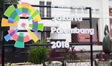 Suasan jelang gelaran Asian Games 2018 di kawasan Kota Tua, Jakarta