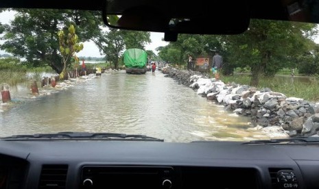 suasana banjir di Myanmar.