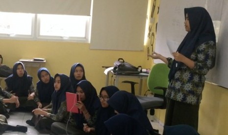 Suasana belajar di Sekolah Islam Terpadu Insan Cendekia Madani (ICM) Serpong.