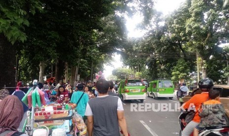  Suasana Car Free Day atau Hari Bebas Kendaraan Bermotor (HBKB) di Jalan Jenderal Sudirman, Bogor, Ahad (12/11).