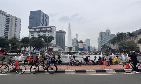 Suasana CFD di Sudirman-Thamrin Ahad (22/5/2022) setelah sebelumnya sempat dihentikan dua tahun karena pandemi Covid-19. 