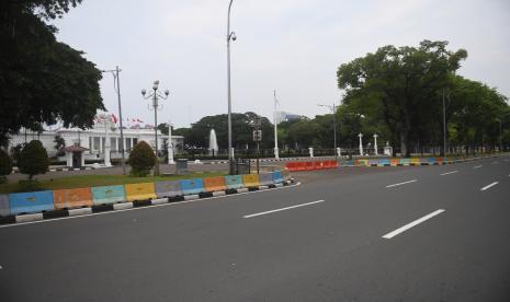 Suasana di depan Istana Merdeka 