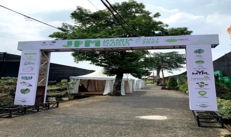 Suasana di Jakarta Plant Market (JPM), di Taman Anggrek Ragunan, Jakarta Selatan, yang akan digelar 29-31 Juli 2022.