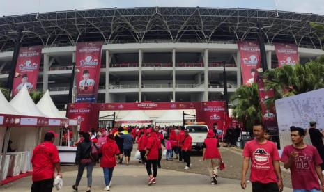 Suasana di kawasan Gelora Bung Karno saat puncak peringatan Bulan Bung Karno pada Sabtu (24/6/2023).