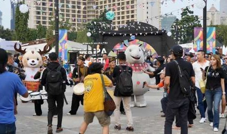 Suasana di lokasi Asian Fest, Asian Games 2018, di SUGBK, Senayan, Jakarta