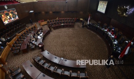 Suasana di ruang sidang Mahkamah Konstitusi (MK).