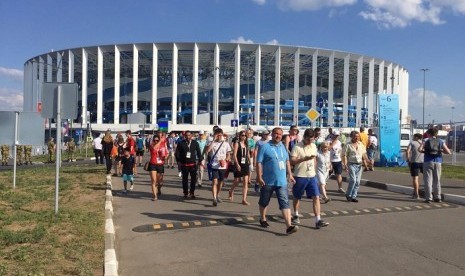 Suasana di Stadion Nizhny Novgorod.