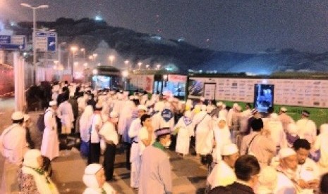 Suasana di terminal bus Syib Amir, Makkah, Ahad (6/9)