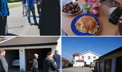 Suasana 'Dugnad' (gotong royong) yang bertepatan dengan Ramadhan 2109 di Norwegia.