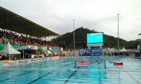 Suasana final polo air PON XIX, Selasa (20/9).