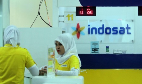 Suasana galeri Indosat saat peluncuran IWIC (Indosat Wireless Innovation Contest), Jakarta, Rabu (25/6).