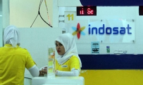 Suasana galeri Indosat saat peluncuran IWIC (Indosat Wireless Innovation Contest), Jakarta, Rabu (25/6). 