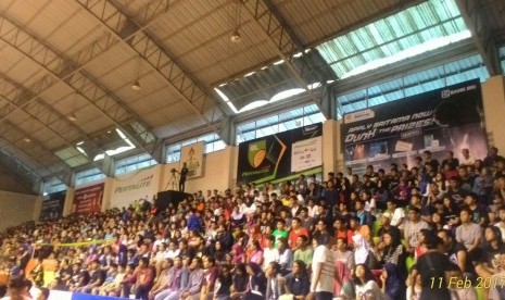 Suasana GOR Sahabat, Semarang, Jawa Tengah, pada gelaran IBL seri III 2017, Sabtu (11/2).