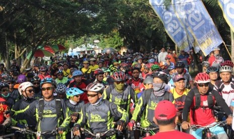 Suasana Gowes Pesona Nusantara di Samarinda, Ahad (9/7).