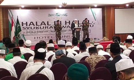 Suasana Halal Bihalal NU di Ruang Denpasar, Hotel Sunlake, Jakarta Utara, Ahad (23/6).