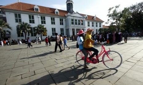 Suasana halaman Museum Fatahillah, Kawasan Kota Tua, Jakarta