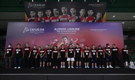 Suasana hari pertama audisi umum PB Djarum 2022 di Gor Djarum, Jati, Kudus, Jawa Tengah, Rabu (19/10). 