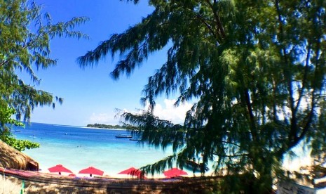 Suasana hotel ramah Muslim, Villa Bella, di Gili Trawangan, Lombok, NTB.