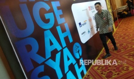 Suasana jelang Anugerah Syariah Republika 2019 di Hotel JW Marriott Jakarta, Selasa (19/11).