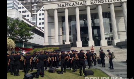 Suasana jelang sidang perdana sengketa Pilpres 2019 di depan gedung Mahkamah Konstitusi (ilustrasi)