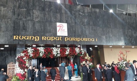 Suasana jelang sidang tahunan MPR, Rabu (16/8) pagi.