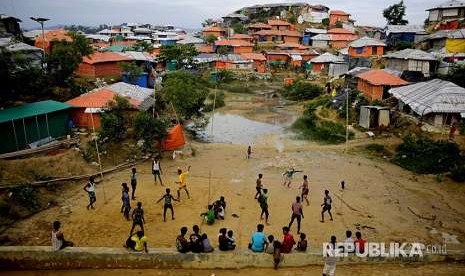 Suasana kamp pengungsi Rohingya Balukhali, Bangladesh, 