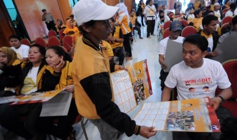  Suasana kampanye Partai Hanura di GOR Sunter Jaya, Jakarta Utara, Rabu (19/3). (Republika/Aditya Pradana Putra)