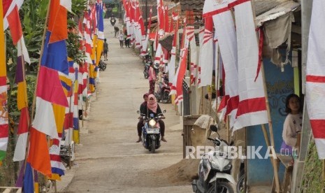 Suasana Kampung Babakan Sari, Leles, Kab Garut, Jawa Barat. (Yogi Ardhi/Republika)