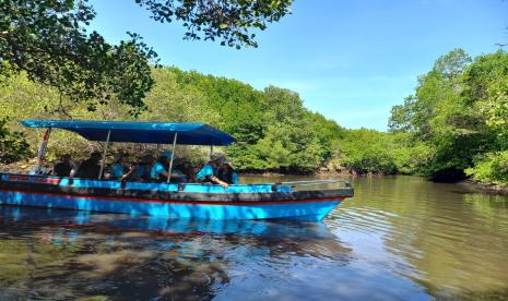 Suasana kawasam hutan konservasi mangrove di Pemogan, Denpasar Selatan, Kota Denpasar, Bali, Kamis (19/9/2024). 