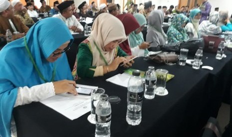 Suasana Kegiatan Penguatan Kader Muballigh dan Muballighah Tingkat Nasional 2019 di Hotel Bumi Wiyata, Depok, Jumat (15/3).