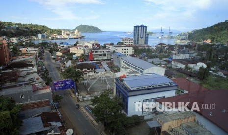 Suasana kota Jayapura, Papua, Jumat (30/8/2019).