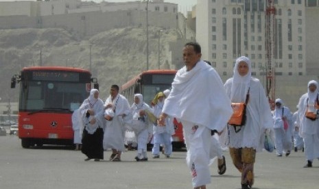 Suasana Kota Makkah, Arab Saudi saat musim haji tiba.