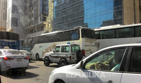 Suasana kota Makkah yang dikepung kemacetan lalu lintas(ilustrasi)