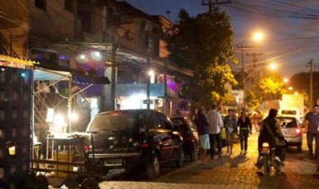 Suasana lokalisasi Vila Mimosa di Rio de Janeiro, Brasil. 