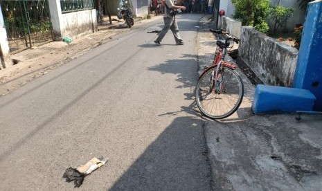 Suasana lokasi ledakan di Kelurahan Pogar, Kecamatan Bangil, Kabupaten Pasuruan, Kamis (5/7).