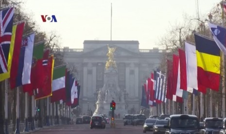 Suasana lokasi pertemuan para pemimpin 29 anggota NATO pada 3-4 Desember di London, Inggris