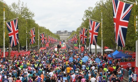 Suasana London Marathon 2019. Hasil studi di Inggris menyebut, lari maraton dapat membantu mengembalikan elastisitas jantung. 