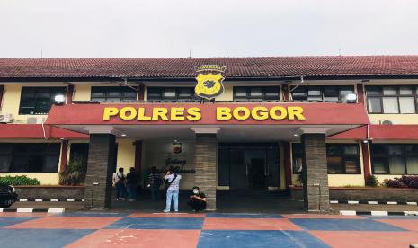 Suasana Mako Polres Bogor, Cibinong, Kabupaten Bogor, Selasa (26/10).