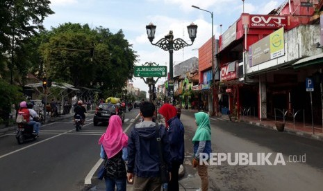 Suasana Malioboro tanpa pedagang kaki lima, Selasa (26/9). 