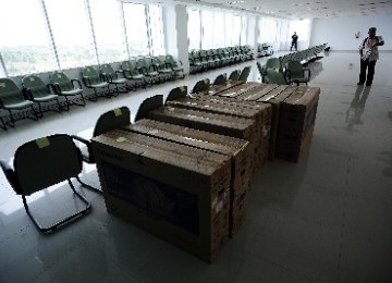 Suasana Media Center yang terdapat di kantor INASOC, Palembang, Sumatera Selatan, Rabu (9/11).